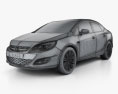 Opel Astra J 轿车 2014 3D模型 wire render