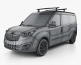 Opel Combo D パネルバン L2H1 2014 3Dモデル wire render