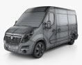 Opel Movano Пассажирский фургон 2014 3D модель wire render