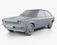 Opel Kadett City 1975 3D 모델  clay render