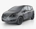 Opel Meriva (B) 2016 3d model wire render