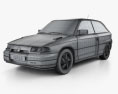 Opel Astra (F) 3ドア GSi 1998 3Dモデル wire render