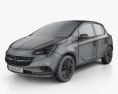 Opel Corsa (E) 5-door 2017 3d model wire render