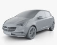 Opel Corsa (E) 5-door 2017 3d model clay render
