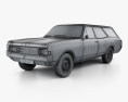 Opel Rekord (C) Caravan 1967 3D 모델  wire render