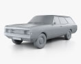 Opel Rekord (C) Caravan 1967 3Dモデル clay render
