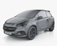 Opel Corsa 3-door OPC 2018 3D模型 wire render