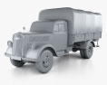 Opel Blitz Pritschenwagen 1940 3D-Modell clay render