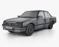 Opel Rekord 1982 3D模型 wire render