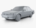 Opel Rekord 1982 Modello 3D clay render