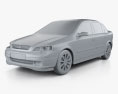 Opel Astra G liftback 2004 3D模型 clay render