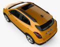 Opel Mokka X 인테리어 가 있는 2020 3D 모델  top view