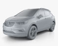 Opel Mokka X mit Innenraum 2020 3D-Modell clay render