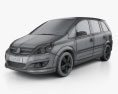Opel Zafira (B) 2013 Modello 3D wire render