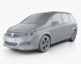 Opel Zafira (B) 2013 3D模型 clay render