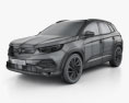 Opel Grandland X 2020 3D模型 wire render