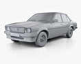 Opel Ascona berlina 1975 3D 모델  clay render
