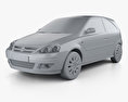Opel Corsa 3ドア 2006 3Dモデル clay render