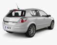 Opel Astra 掀背车 2010 3D模型 后视图