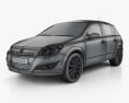 Opel Astra 해치백 2010 3D 모델  wire render