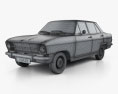 Opel Kadett 4도어 세단 1965 3D 모델  wire render