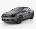 Opel Astra TwinTop 2009 3D模型 wire render