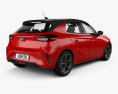 Opel Corsa HQインテリアと 2022 3Dモデル 後ろ姿