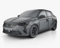 Opel Corsa з детальним інтер'єром 2022 3D модель wire render