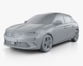 Opel Corsa з детальним інтер'єром 2022 3D модель clay render