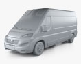 Opel Movano パネルバン L3H2 2024 3Dモデル clay render