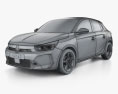 Opel Corsa 2024 3D модель wire render