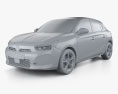 Opel Corsa 2024 3d model clay render