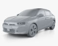 Opel Corsa Electric 2024 3d model clay render