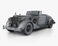 Packard Twelve Coupe 雙座敞篷車 带内饰 1936 3D模型 wire render