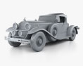 Packard 734 1930 3d model clay render