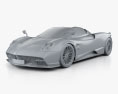 Pagani Huayra ロードスター 2020 3Dモデル clay render