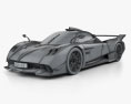 Pagani Huayra R 2023 3D 모델  wire render