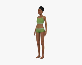 African-American Girl Modelo 3D