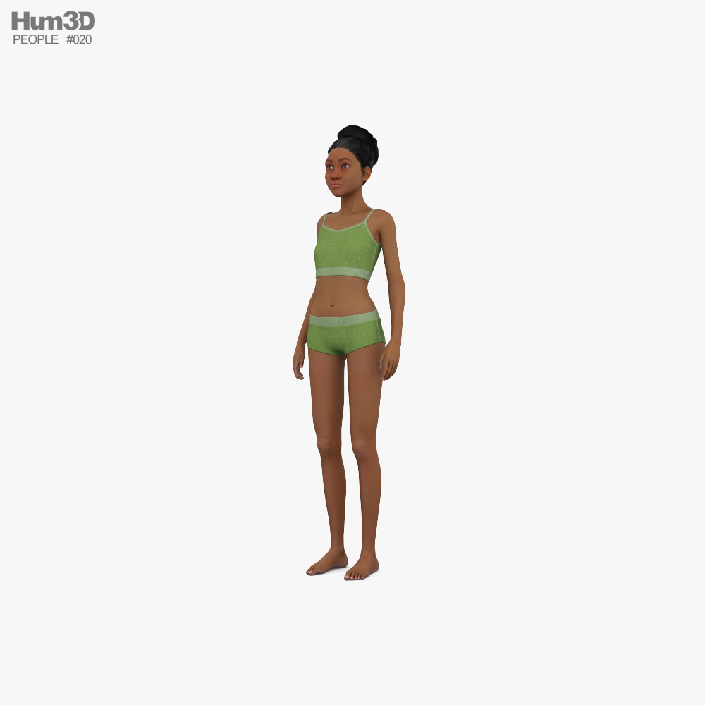 African-American Girl 3D model