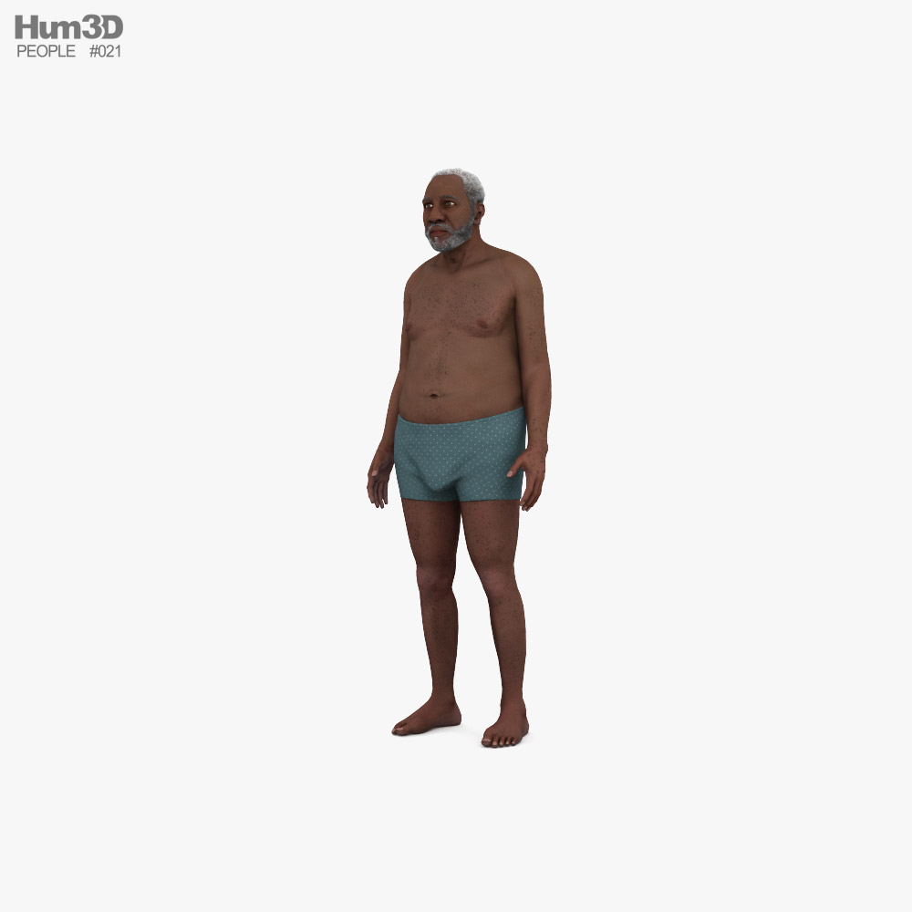 Senior African-American Man Modello 3D