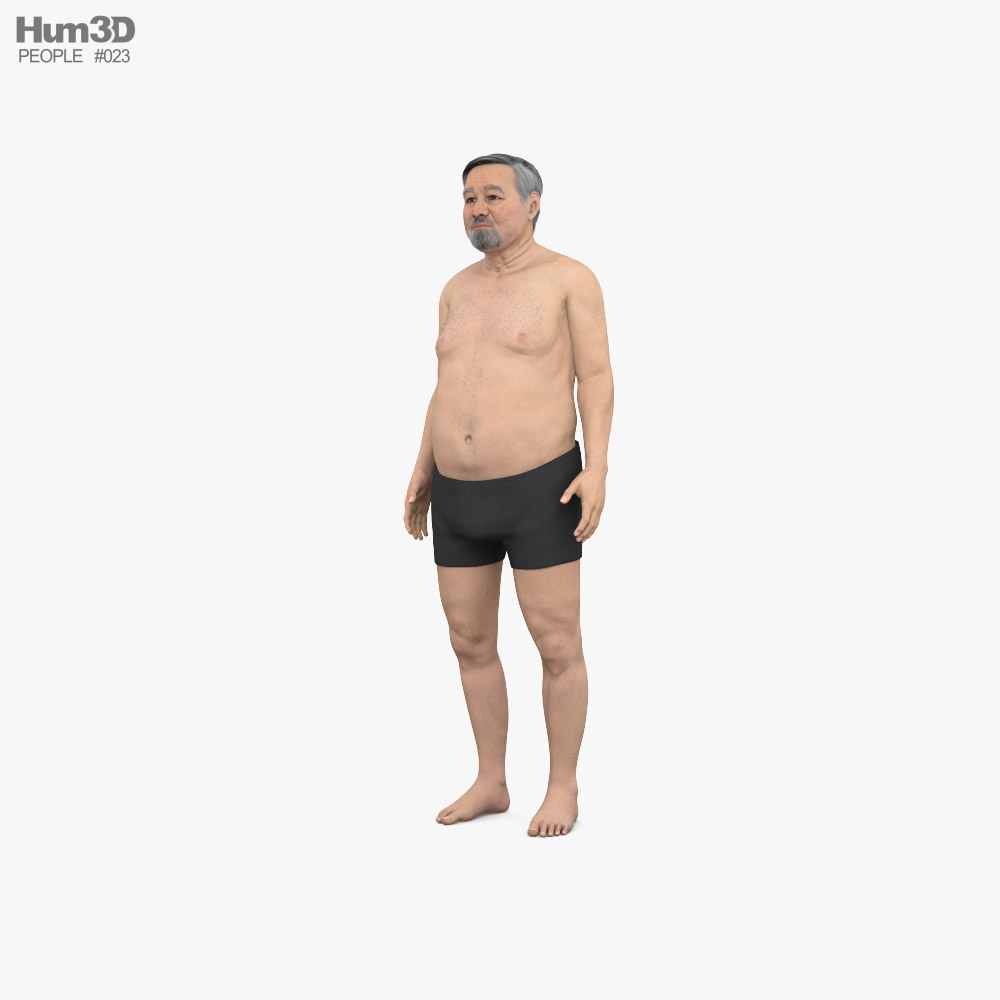 Senior Asian Man Modèle 3D