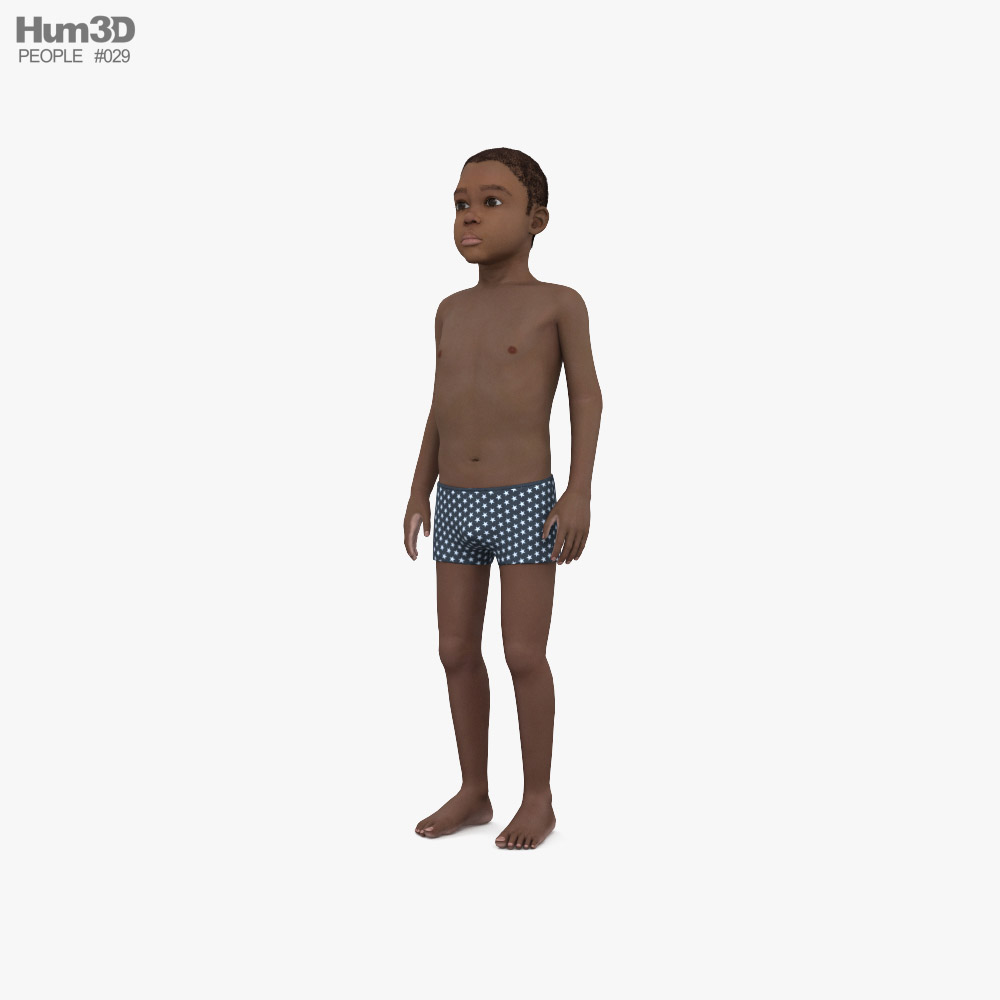 Kid Boy African-American 3D model