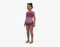 Kid Girl African-American 3D модель