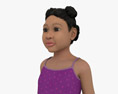 Kid Girl African-American 3d model