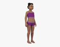 Kid Girl African-American Modèle 3d