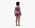 Kid Girl African-American Modello 3D