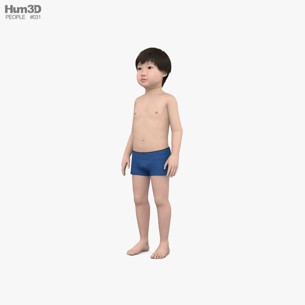 Kid Boy Asian 3D model