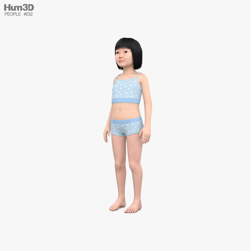 Kid Girl Asian 3D model