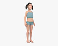 Kid Girl Middle Eastern 3D модель