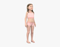 Criança Menina Modelo 3d